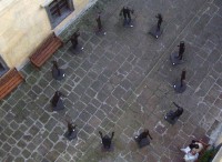 Sochy na Horním nádvoří: z ptačí perspektivy