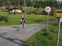 Horní Polánka a cyklista