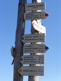 turistické rozcestí Labská bouda 