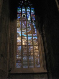 Chrám sv. Barbory - malovaná okna