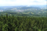 Tisovský vrch: pohled z rozhledny na Nejdek