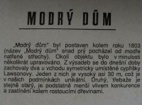 Modrý dům, info